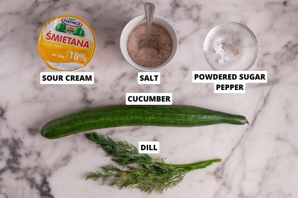 Easy cucumber salad ingredients photo