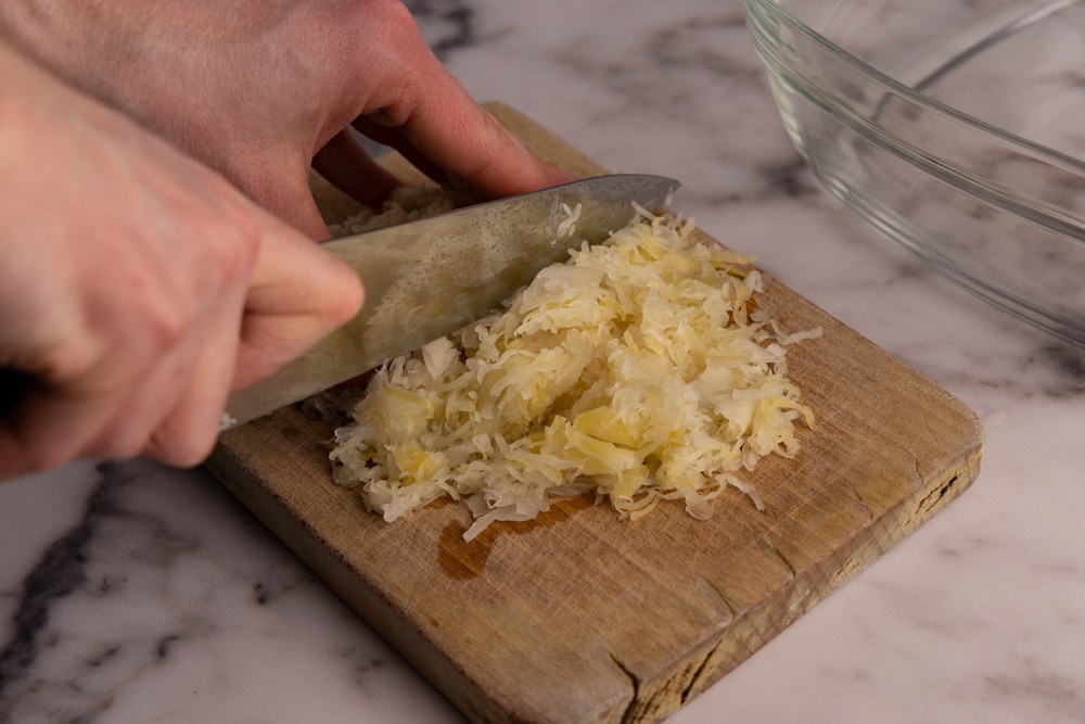 Chopping sauerkraut