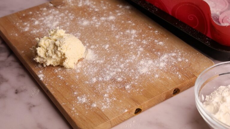 Pierogi dough on work surface