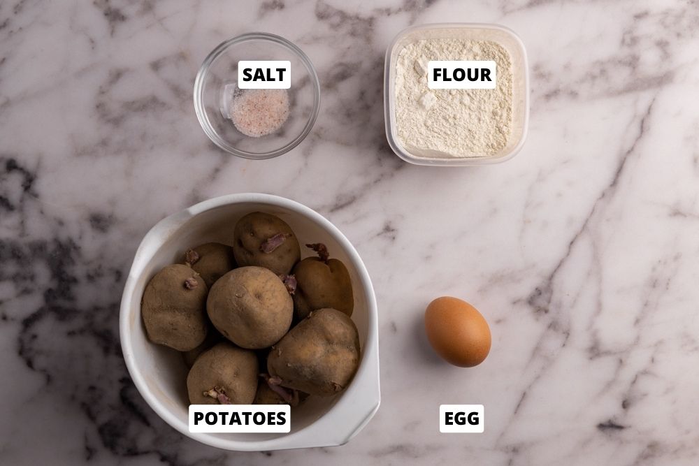 Polish potato dumplings ingredients